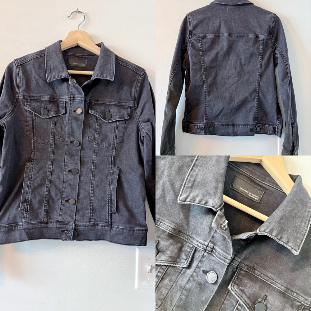 ARTICLES OF SOCIETY Washed Black Denim Taylor Jacket Jean Medium Retired Summit